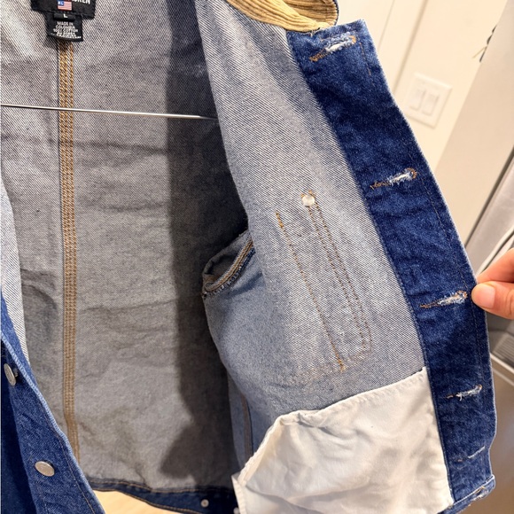 Ralph Lauren Polo Jeans Vintage 90s Denim Jacket Corduroy Collar Mens Large - Picture 6 of 11